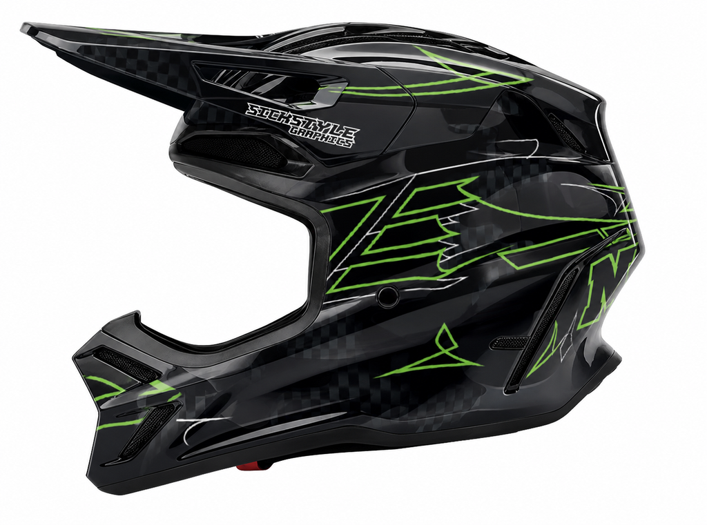 Helmdekor Pinestripe für Fox Racing Helme – Custom Helm-Wrap von Sickstyle Graphics