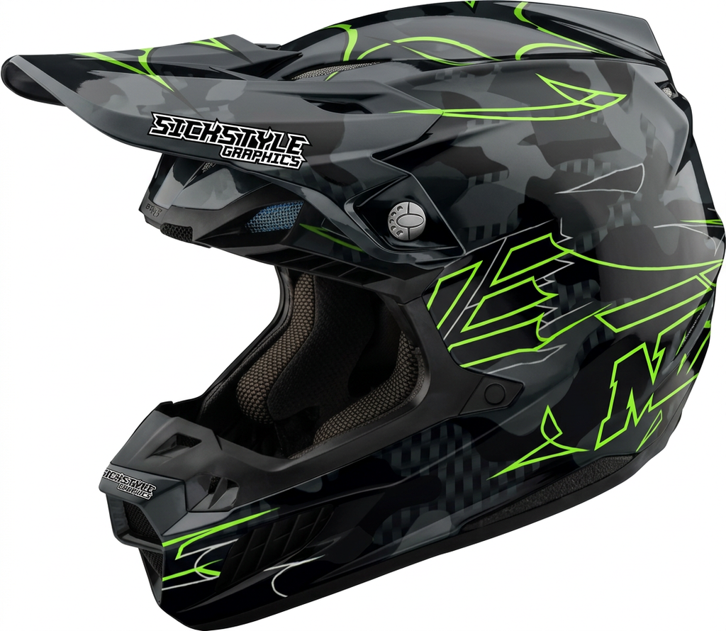 Helmdekor Pinestripe für Troy Lee Designs Helme – Custom Helm-Wrap von Sickstyle Graphics