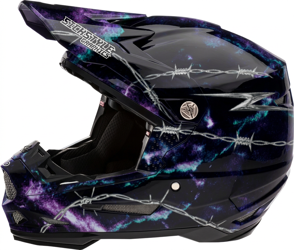 Helmdekor Techno Draht für 6D Helme – Custom Helm-Wrap von Sickstyle Graphics