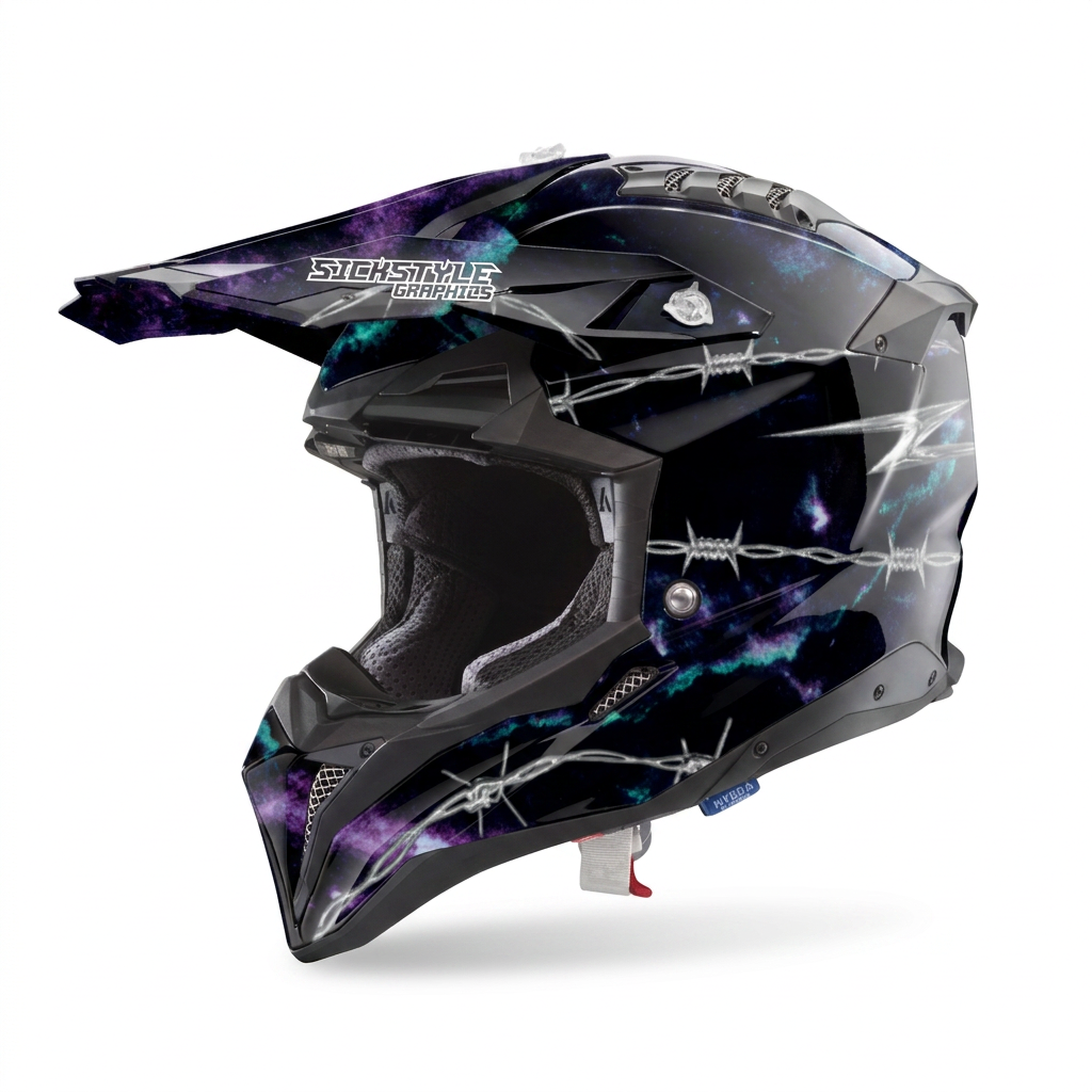 Helmdekor Techno Draht für Airoh Helme – Custom Helm-Wrap von Sickstyle Graphics
