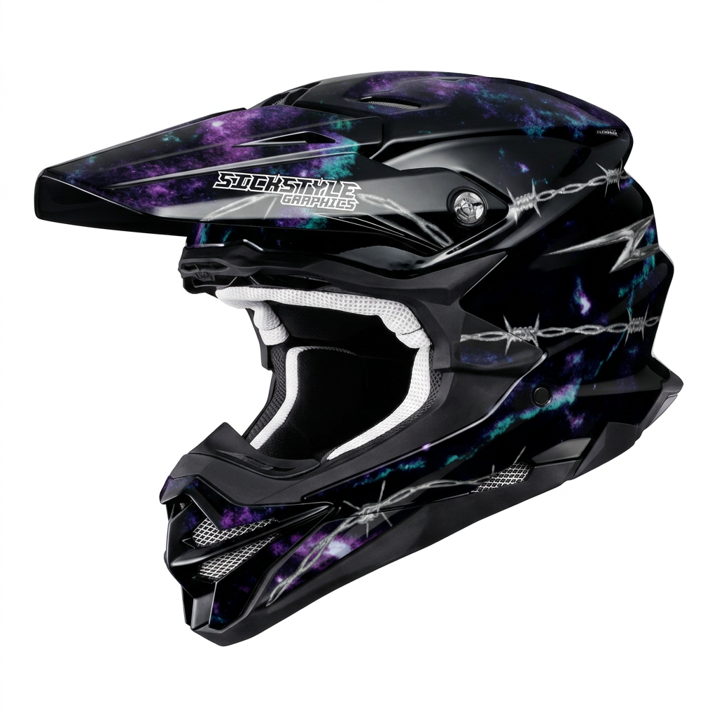 Helmdekor Techno Wire for Shoei Helmets – Custom Helmet Wrap by Sickstyle Graphics