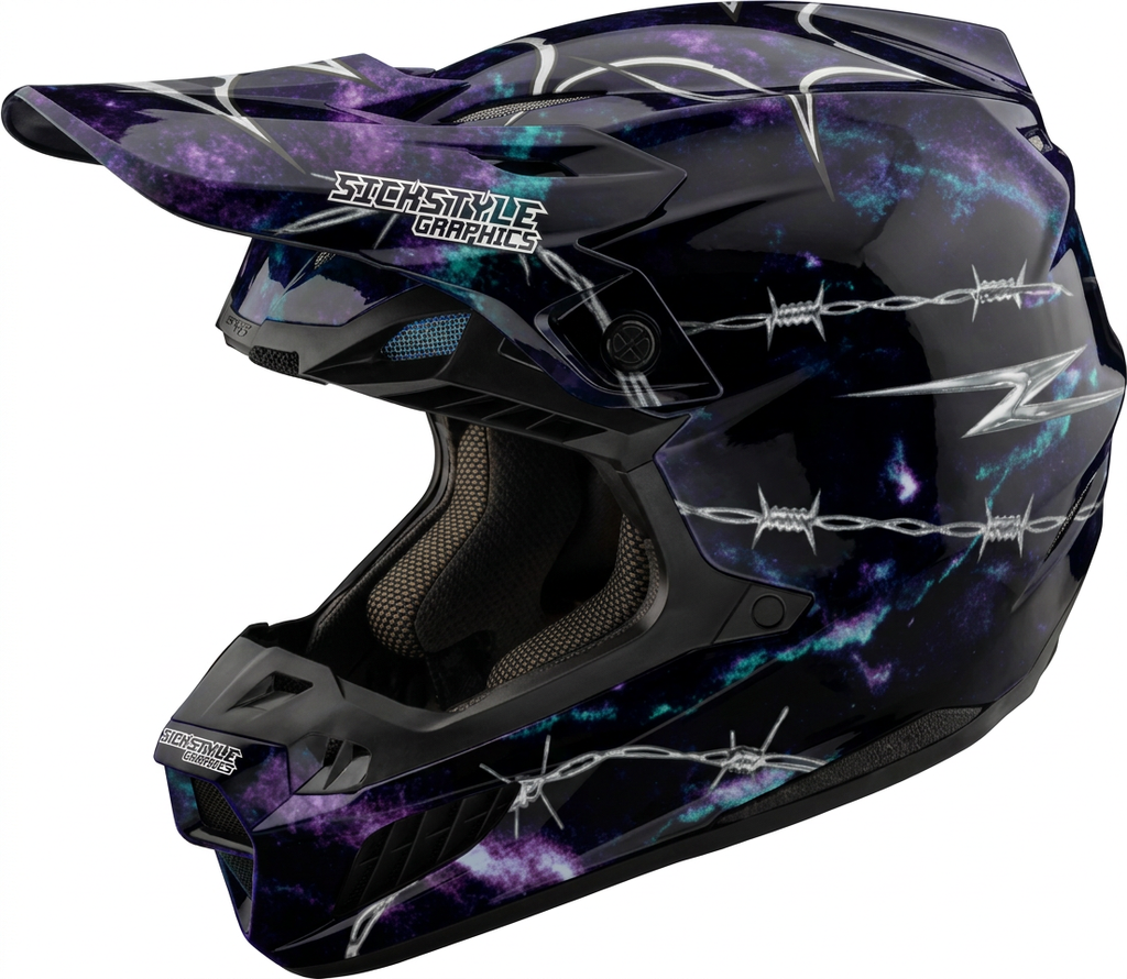 Helmdekor Techno Draht für Troy Lee Designs Helme – Custom Helm-Wrap von Sickstyle Graphics