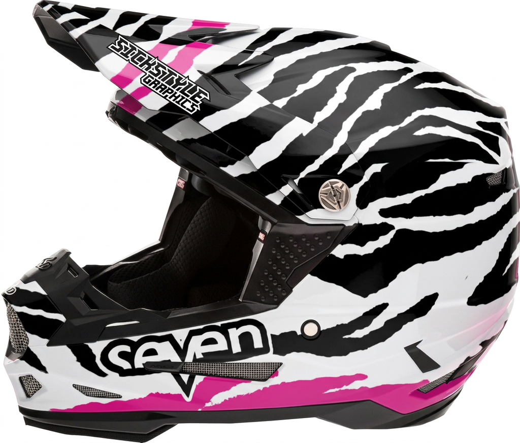 Helmdekor Zebra für 6D Helme – Custom Helm-Wrap von Sickstyle Graphics