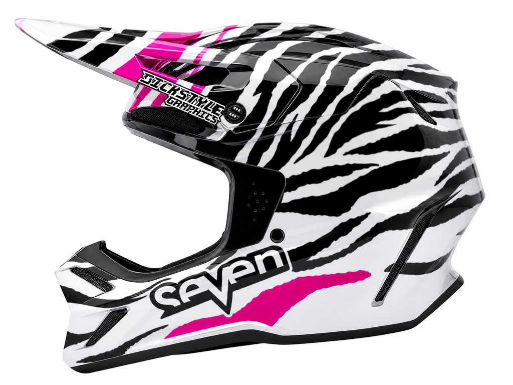 Helmdekor Zebra für Fox Racing Helme – Custom Helm-Wrap von Sickstyle Graphics