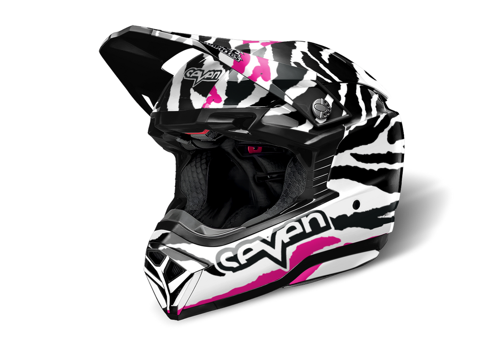 Motorradhelm mit Zebra-Helmdekor von Sickstyle – individuell gestaltbarer Custom Helm-Wrap im Zebra-Muster