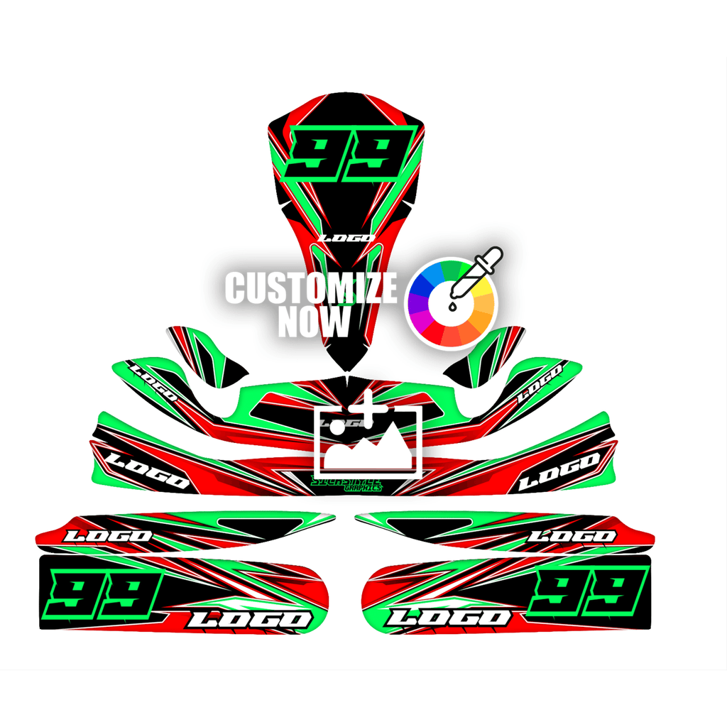 Customizable Kart sticker Pinstripe design