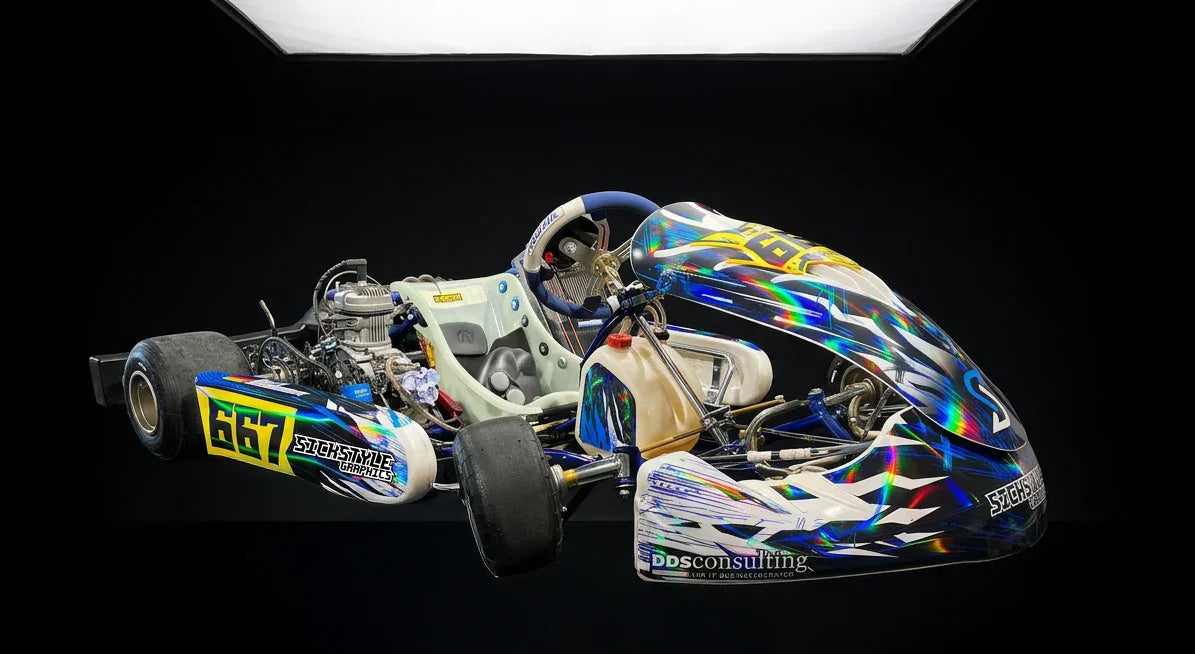 Kart met een stickerset van Sickstyle Graphics