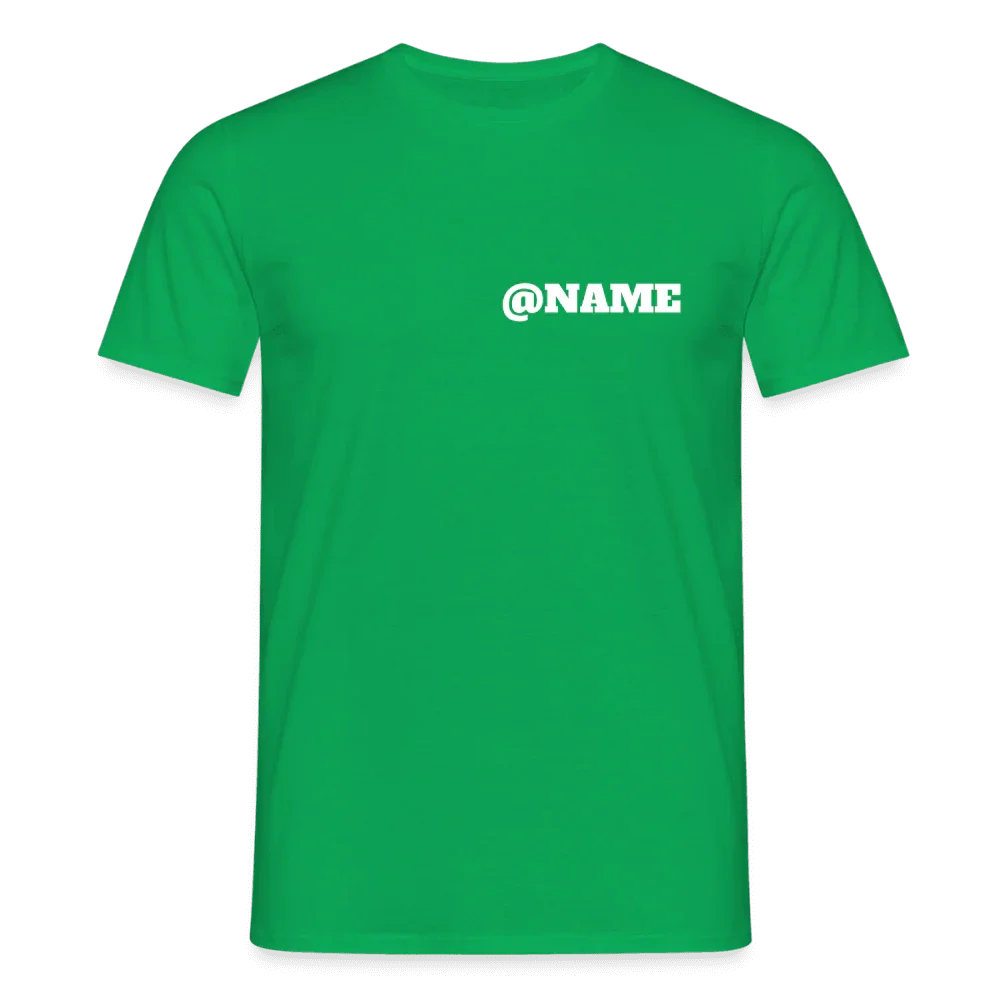 Grønt herreT-shirt i bomuld med hvidt “@NAME” Instagram-design på brystet.