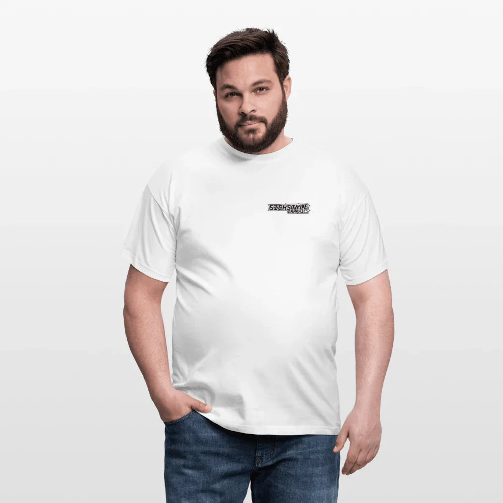 T-shirt uomo “Sick World” bianca in cotone con taglio comodo e stampa logo.