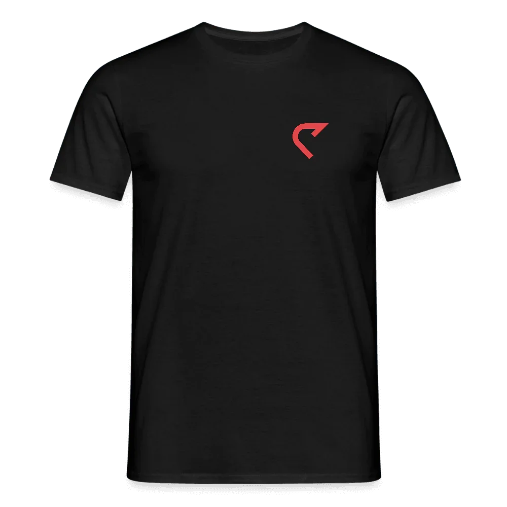 Black men's t-shirt made from 100% cotton with small red “Skate Eagle” logo on the chest.