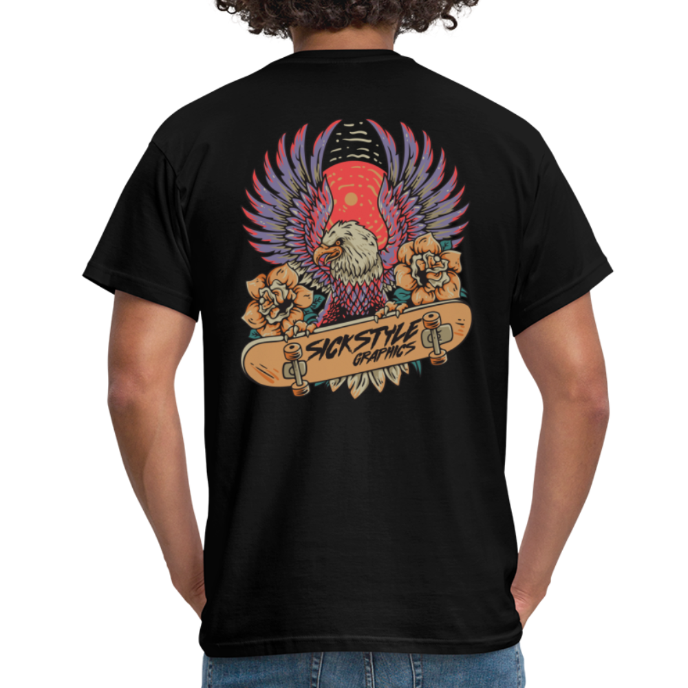 „Skate Eagle“ - Herren T-Shirt - Schwarz