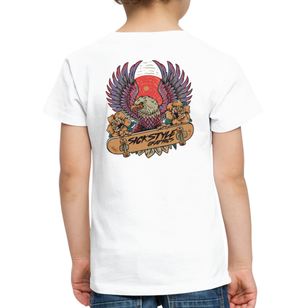 „Skate Eagle“ - Kids T-Shirt - weiß