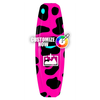 Wakeboard rose avec motif animal noir et options de personnalisation.