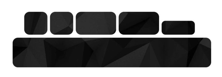 Swingarm mærkat med sort polygon design, rektangulær med afrundede hjørner.