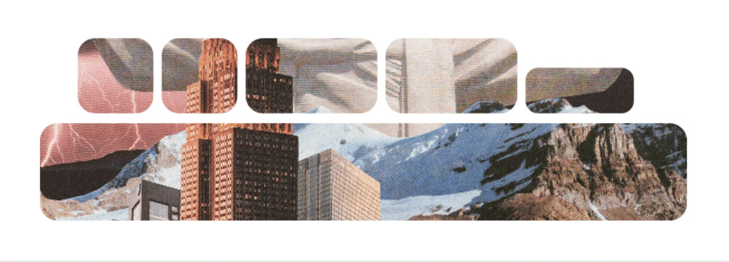 Autocollant Swingarm personnalisé avec le temps collage de la ville, des montagnes et de la foudre.