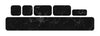 Swingarm stickers in cracked black marble look, various rectangular shapes.
